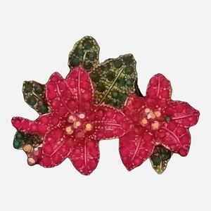 💖 Beautiful Poinsettia Brooch